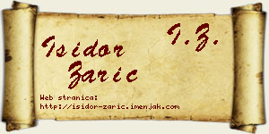 Isidor Zarić vizit kartica